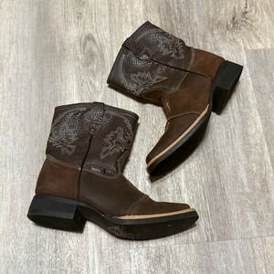 KIDs Toddler WESTERN Ankle Square Toe Cowboy Boot Botin Vaquero Para Nino Zipper